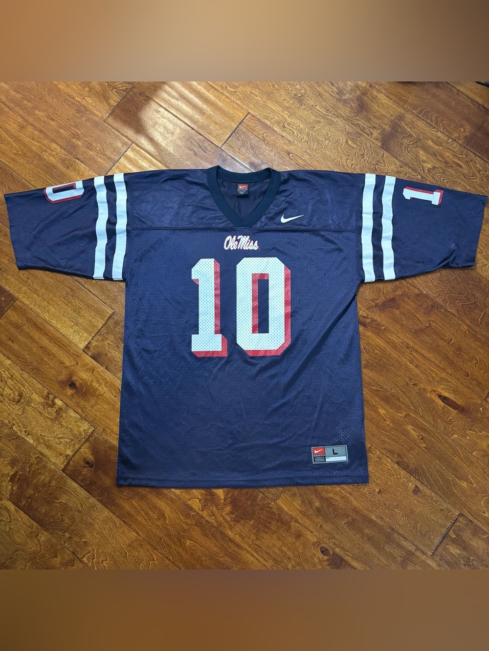 Vintage Ole Miss Rebels Eli Manning Nike Football Jersey #10 Size Large READ